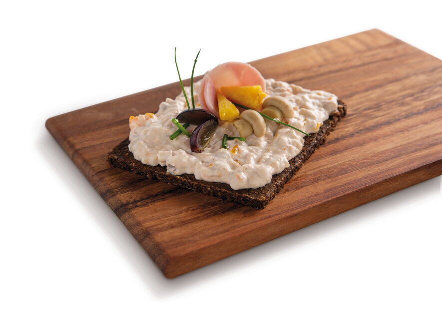 Brotaufstrich Geflügel mit Champignons und Schinken - Garniervorschlag